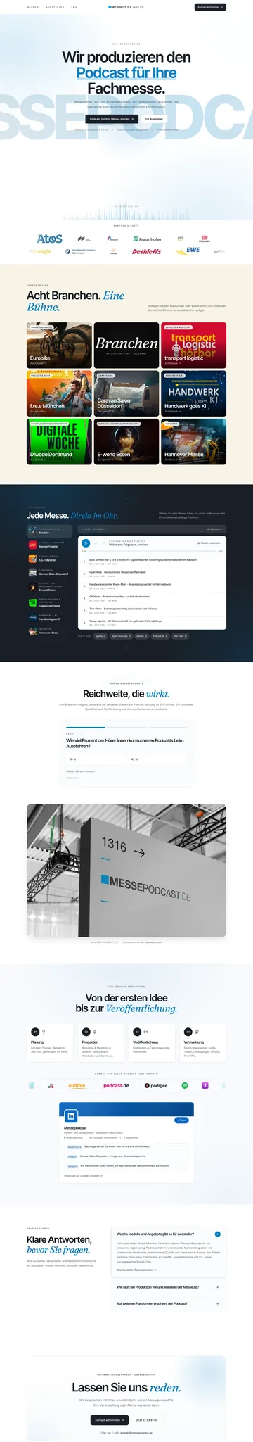 Die komplette Seite von messepodcast.de